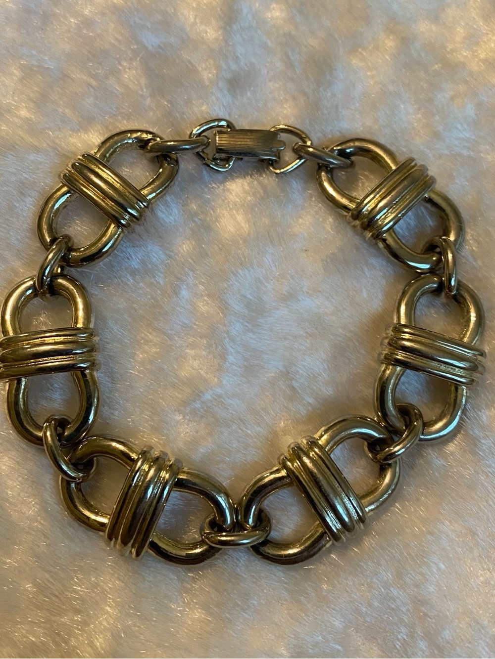 🍀Silver Chunky Link Bracelet Wrapped Links